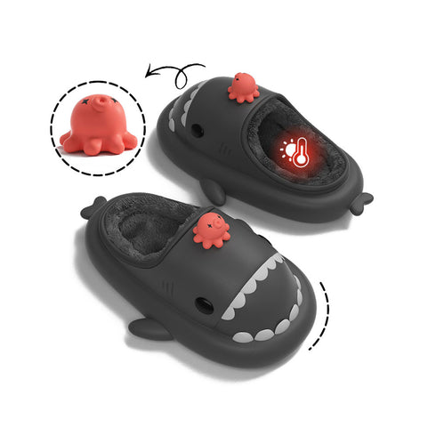Sharkicks Basic - Hiver, Chaussons Requins Poulpe, Talon Ouvert